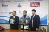Từu trái qua: TS Nguyễn Hồng Quang - Chủ tịch VFOSSA, ông Trần Tất Hợp - TBT tạp chí TH&ĐS, ông Nguyễn Thế Hùng - TGĐ VINADES. Ảnh: Tuấn Chung