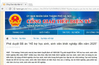 Ảnh chụp màn hình cổng thông tin hanoi.gov.vn - tháng 11-2017