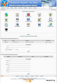 Quản lý các liên hệ (Contact) gửi tới: Quản lý thông tin người nhận & xem, trả ời các thư liên hệ gửi tới CSDL