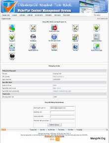 Giao diện sau khi đăng nhập Admin Control Panel (ACP - Bảng điều khiển của Quản trị viên) của NukeViet 2.0 RC2