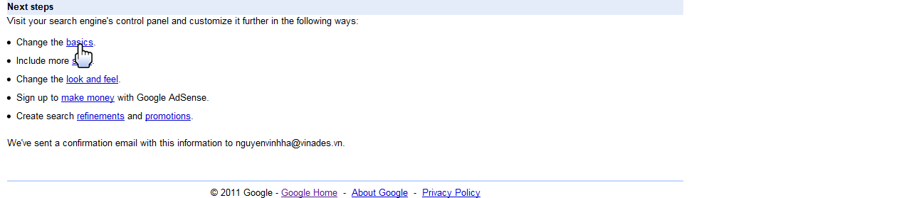 Lấy mã Search engine unique ID