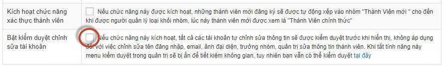 Kiểm duyệt tài khoản