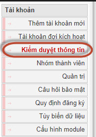 Kiểm duyệt menu