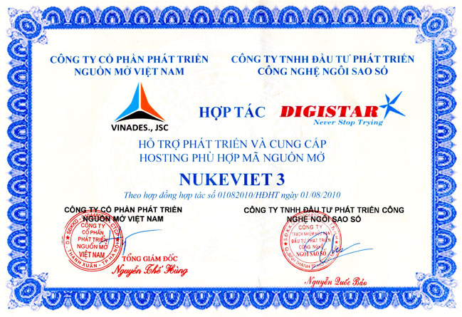 VINADES.,JSC và DIGISTAR hợp tác trong việc phát triển mã nguồn mở NukeViet