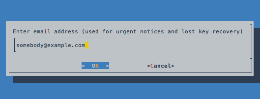 lets encrypt recovery email prompt