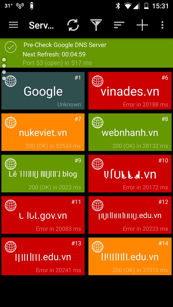 Màn hình giám sát của server & website monitor