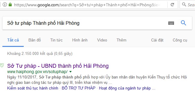 Ảnh chụp màn hình tìm kiếm bằng google