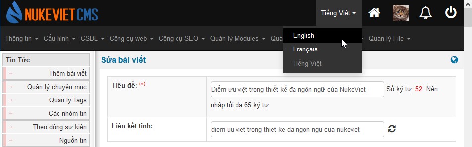 Quản trị đa ngôn ngữ trong NukeViet