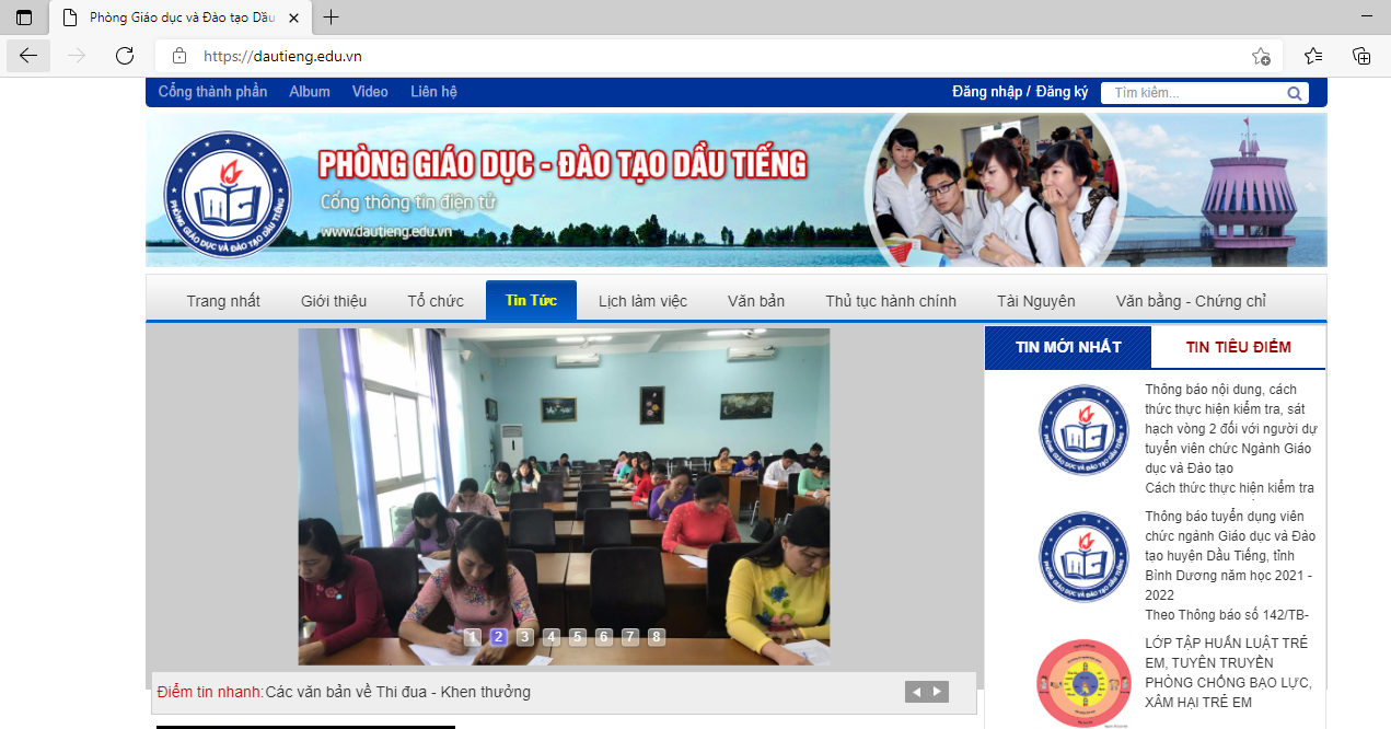 Cổng thông tin điện tử Phòng Giáo dục Dầu Tiếng (microsoft edge)