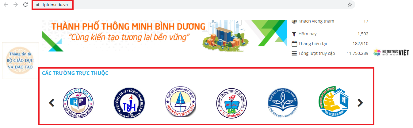 Cổng thông tin điện tử Phòng Giáo dục Thủ Dầu Một cổng thông tin