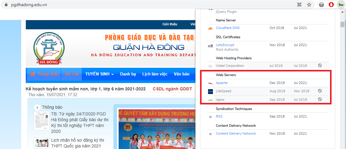 Cổng thông tin điện tử Sở Giáo dục Hà Đông (hệ thống)