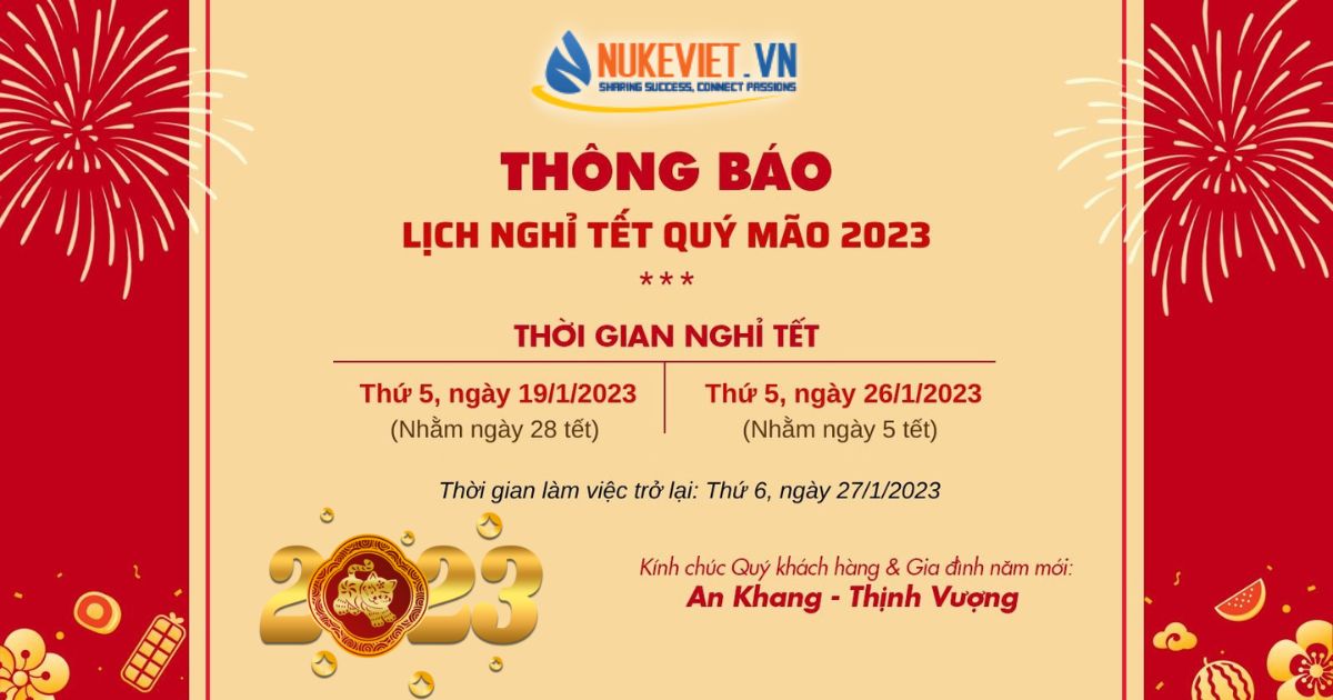 NukeViet thông báo lịch nghỉ tết Nguyên đán năm 2023