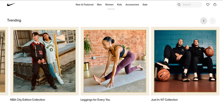 Website của thương hiệu nổi tiếng Nike