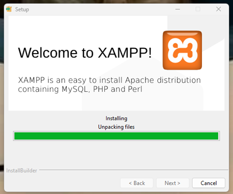 xampp được cài đặt